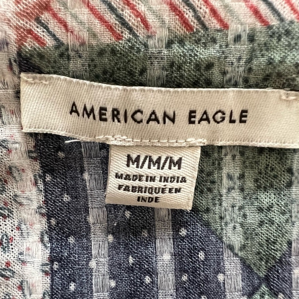 American Eagle Patchwork Off-Shoulder Peasant Top… - image 6